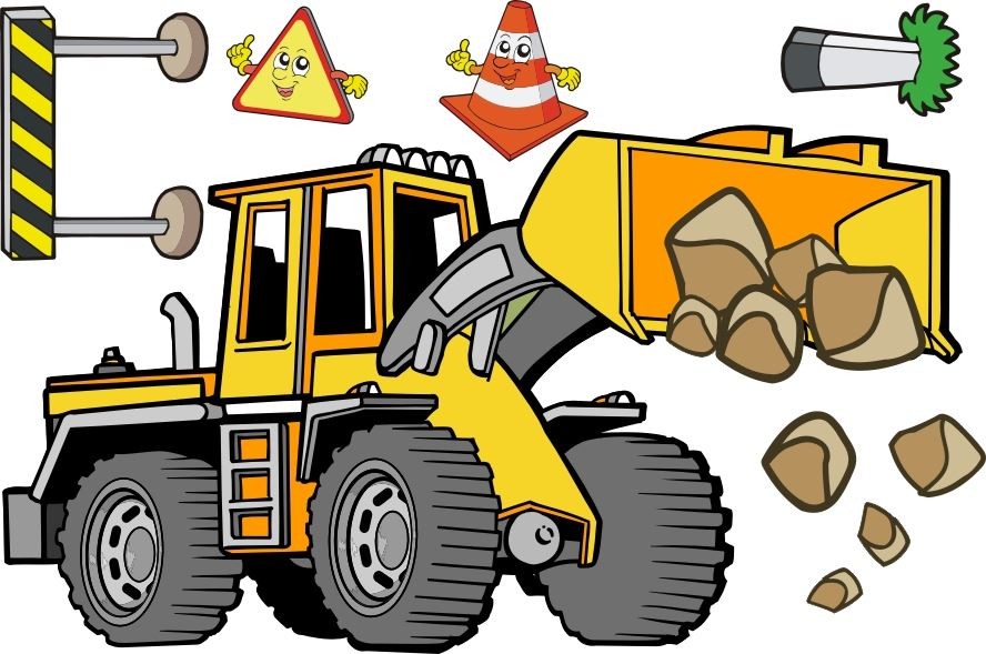 Bagr samolepka na zeď