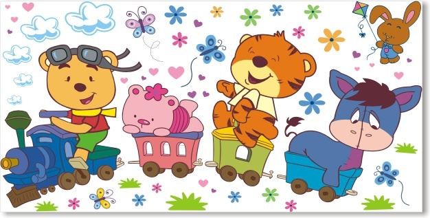 Veselý vláček samolepka na zeď