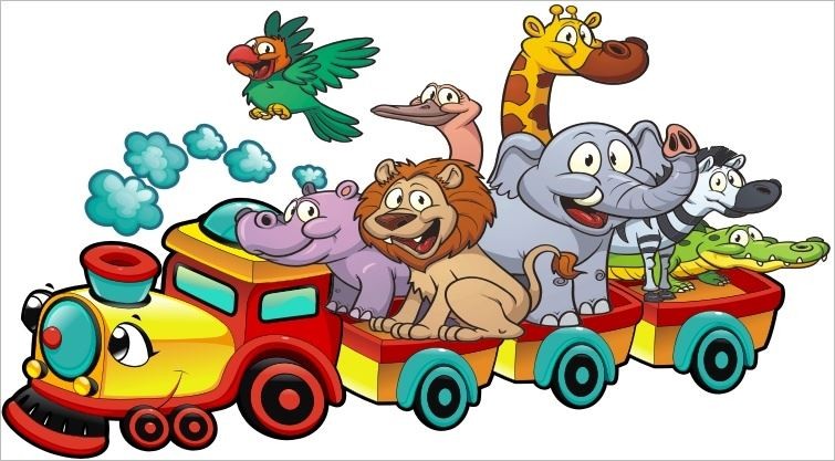 Vláček safari samolepka na zeď