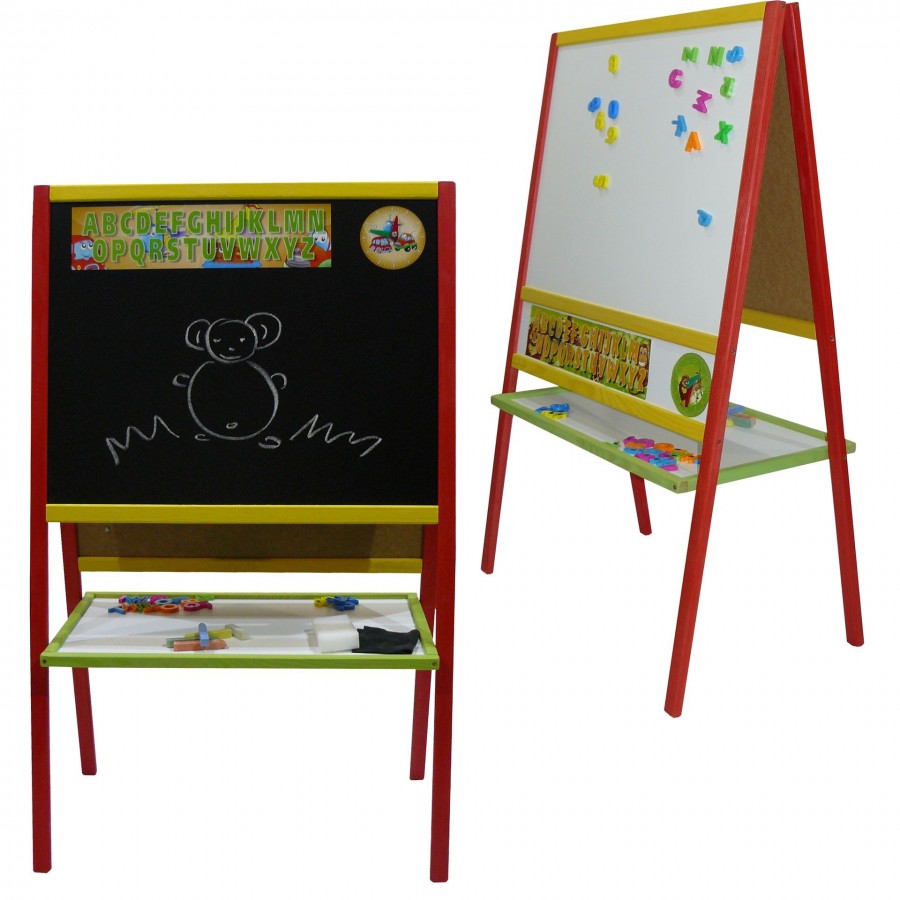 Dětská magnetická tabule 2v1 barevná - výška 108 cm