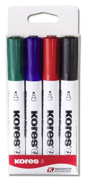 Popisovač Kores na bílé tabule sada 4ks - šikmý hrot