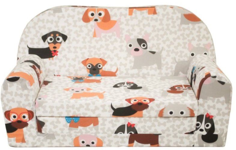 Rozkládací dětská mini pohovka Pejsci