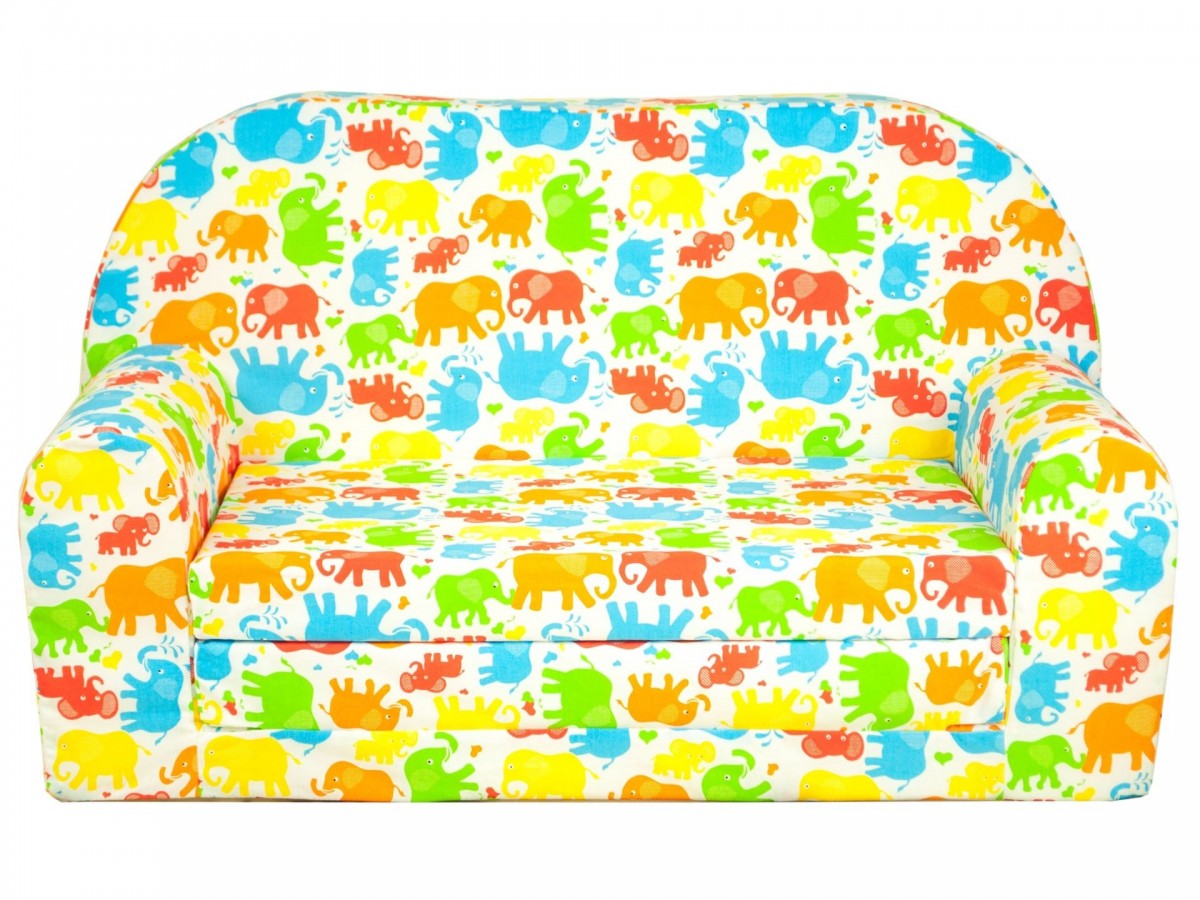 Rozkládací dětská mini pohovka Sloni