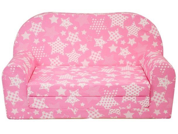 Rozkládací dětská mini pohovka Hvězdičky