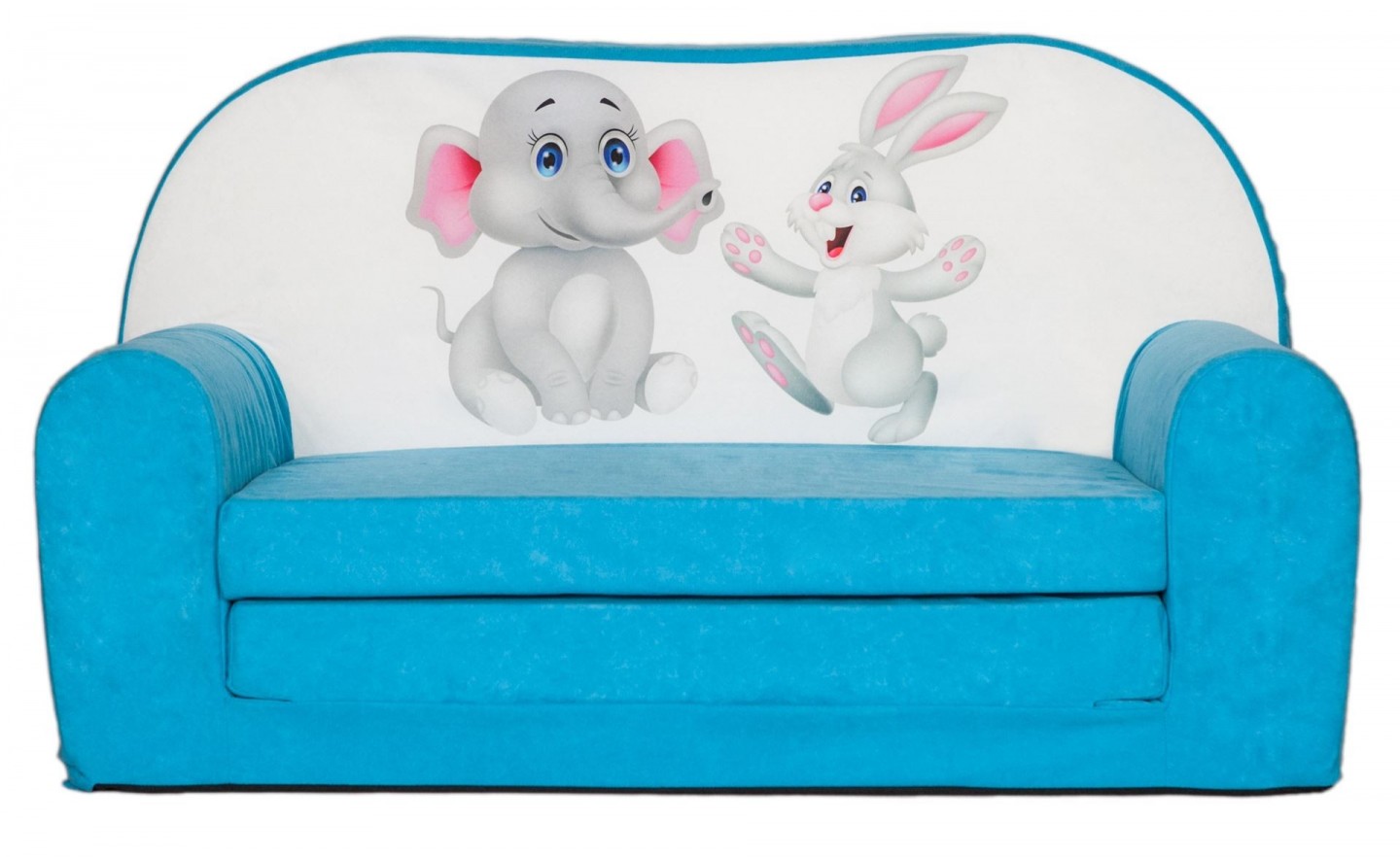 Rozkládací dětská mini pohovka Slůně a zajíček
