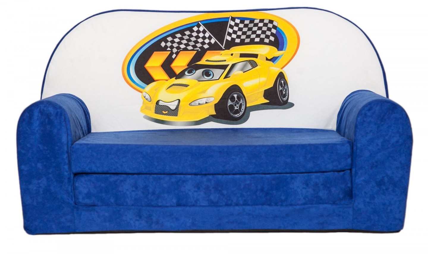 Rozkládací dětská mini pohovka Závodní auto