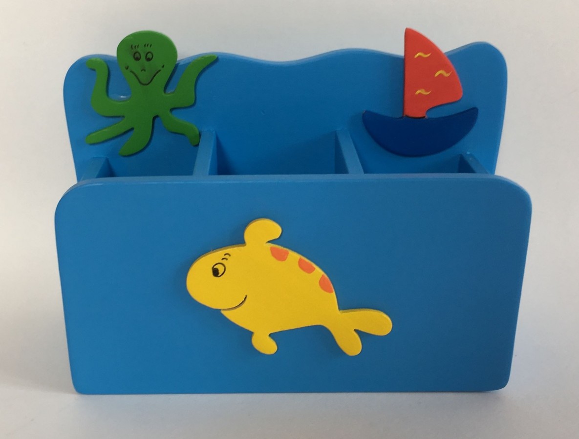 Dřevěný stojan na tužky a pastelky - Moře