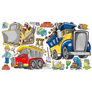 Stavitelé samolepka na zeď