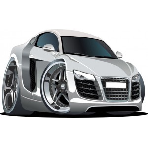 Stříbrné auto samolepka na zeď