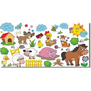 Veselá farma samolepka na zeď