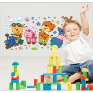 Veselý vláček samolepka na zeď