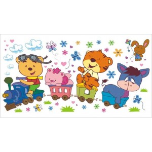 Veselý vláček samolepka na zeď