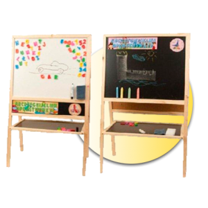 Dětská magnetická tabule 2v1 přírodní - výška 109 cm