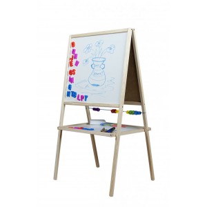 Dětská magnetická tabule 2v1 přírodní - výška 88 cm