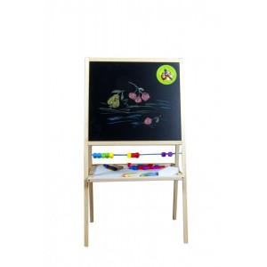 Dětská magnetická tabule 2v1 přírodní - výška 88 cm
