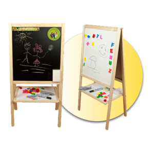 Dětská magnetická tabule 2v1 přírodní - výška 89 cm