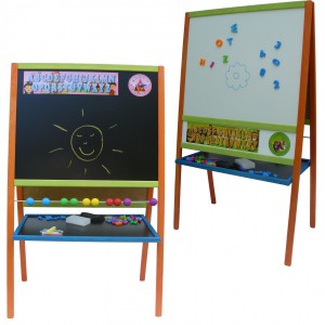 Dětská magnetická tabule 3v1 barevná - výška 109 cm
