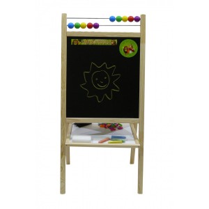 Dětská magnetická tabule 3v1 přírodní - výška 98 cm