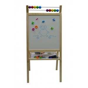 Dětská magnetická tabule 3v1 přírodní - výška 98 cm