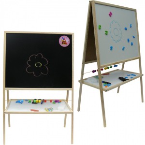 Dětská magnetická tabule 3v1 přírodní - výška 99 cm