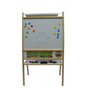 Dětská magnetická tabule 4v1 přírodní - výška 116 cm - PBN
