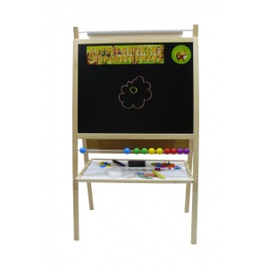 Dětská magnetická tabule 4v1 přírodní - výška 116 cm - PBN