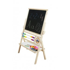 Dětská otočná magnetická tabule 3v1 přírodní - výška 89 cm