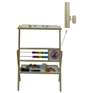 Dětská otočná magnetická tabule 3v1 přírodní - výška 89 cm