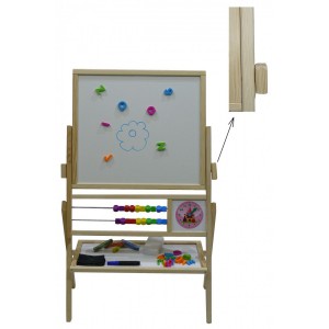 Dětská otočná magnetická tabule 3v1 přírodní - výška 89 cm