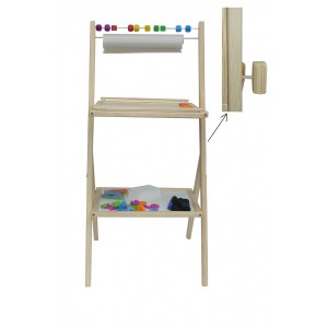 Dětská otočná magnetická tabule 4v1 přírodní - výška 89 cm