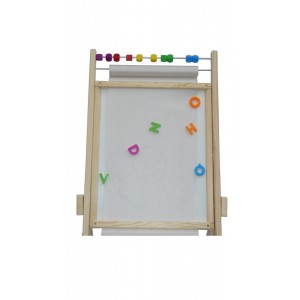 Dětská otočná magnetická tabule 4v1 přírodní - výška 89 cm