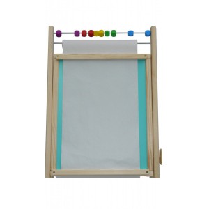 Dětská otočná modrá tabule 4v1 přírodní - výška 88 cm