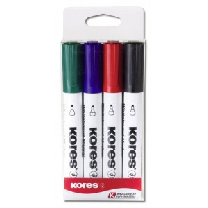 Popisovač Kores na bílé tabule sada 4ks - šikmý hrot