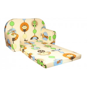 Rozkládací dětská mini pohovka Zvířátka