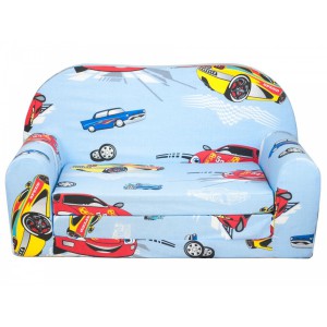 Rozkládací dětská mini pohovka Auta