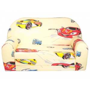 Rozkládací dětská mini pohovka Auta