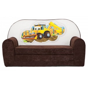 Rozkládací dětská mini pohovka Bagr