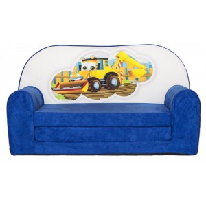 Rozkládací dětská mini pohovka Bagr