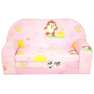 Rozkládací dětská mini pohovka Looney Tunes s ježkem