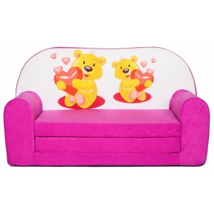 Rozkládací dětská mini pohovka Méďové