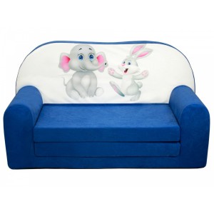 Rozkládací dětská mini pohovka Slůně a zajíček