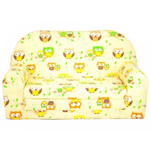 Rozkládací dětská mini pohovka Sovičky