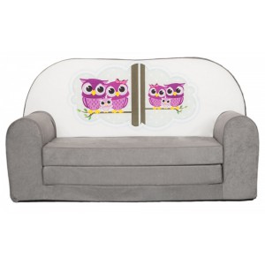 Rozkládací dětská mini pohovka Sovy