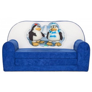 Rozkládací dětská mini pohovka Tučňáci