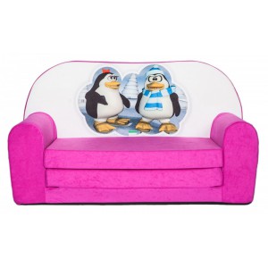 Rozkládací dětská mini pohovka Tučňáci