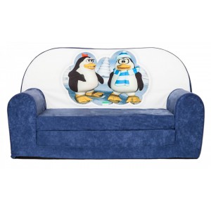 Rozkládací dětská mini pohovka Tučňáci