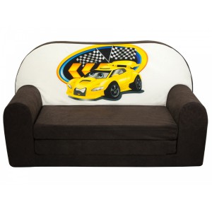 Rozkládací dětská mini pohovka Závodní auto