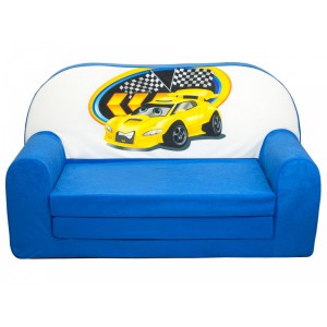 Rozkládací dětská mini pohovka Závodní auto