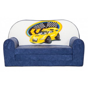 Rozkládací dětská mini pohovka Závodní auto