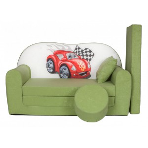 Rozkládací dětská pohovka s bobkem a polštářkem Cars
